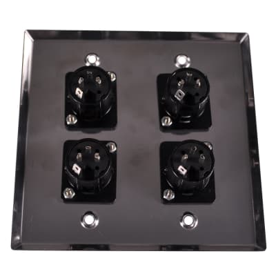 Seismic Audio Stainless Steel Wall Plate - 2 Gang with 4 XLR Male Connectors image 3