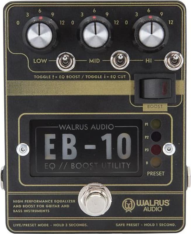 Walrus 900-1049B EB-10 Preamp/EQ/Boost Pedal Black image 1