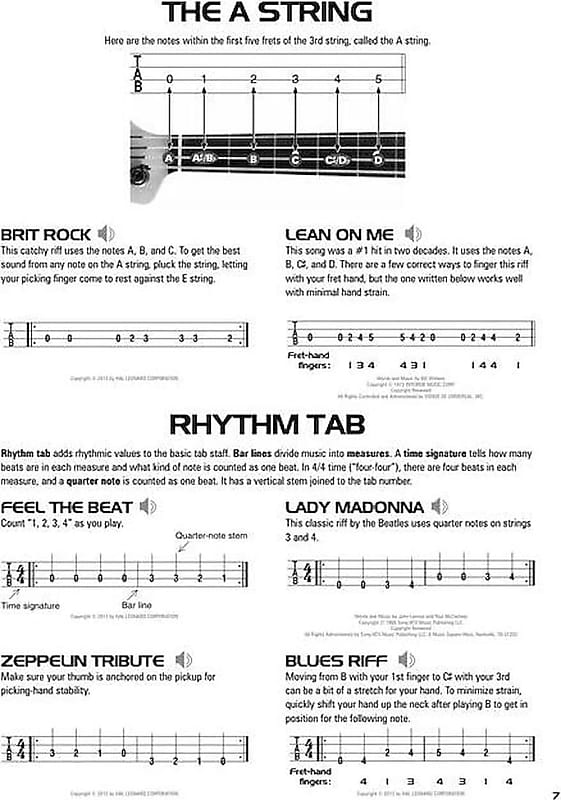 Hal Leonard Bass Tab Method - Combo Edition of Books 1 & 2 with Online  Audio Guitar Tab Method (368645) by Hal Leonard