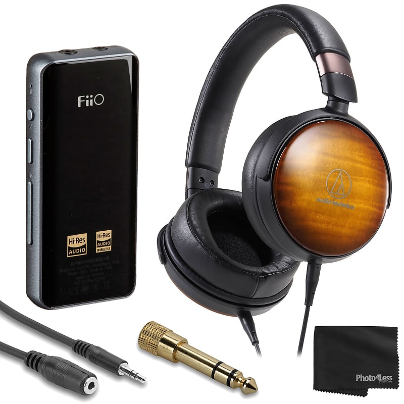 Audio-Technica Consumer ATH-WP900 Portable Over-Ear Wooden Headphones +  FiiO BTR5 Portable High-Fide