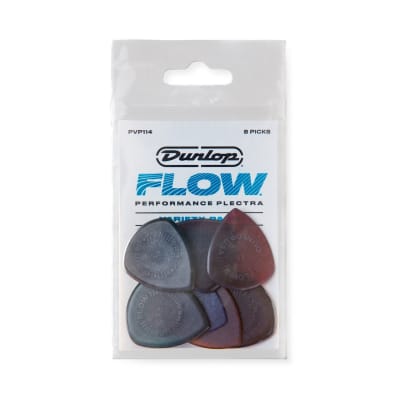 Dunlop Flow Pick Variety Pack, 8 Picks, Performance Plectra (wide angle, sharp tip, beveled edge, low-profile grip, Ultex) image 1