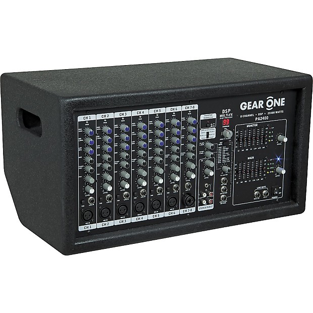 Gear One PA2400 8-Channel 2x400-Watt Powered Mixer image 1