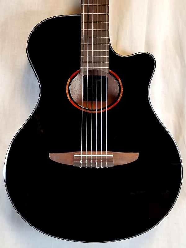 Yamaha NTX1 Acoustic Electric Nylon String Classical Guitar, Black image 1