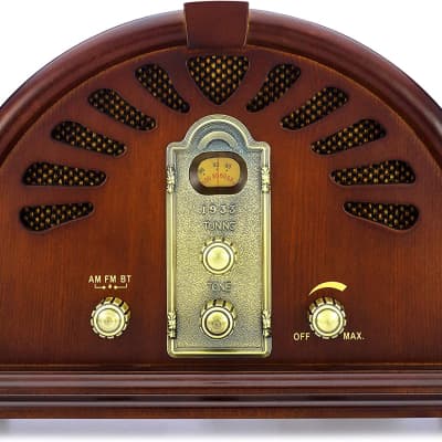 Classic Vintage Retro Style AM/FM Radio with Bluetooth - Handmade Wooden  Exterior