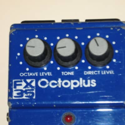 used naturally reliced from player's wear vintage DOD FX35 Octoplus - Octave effect pedal for guitar or bass, ANALOG, mid to late 1980s, USA + battery, strings, & extra battery clip (NO box / NO paperwork / NO adaptor) image 3
