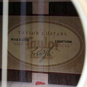 Taylor W16CE-LTD acoustic electric MINT UNPLAYED image 10