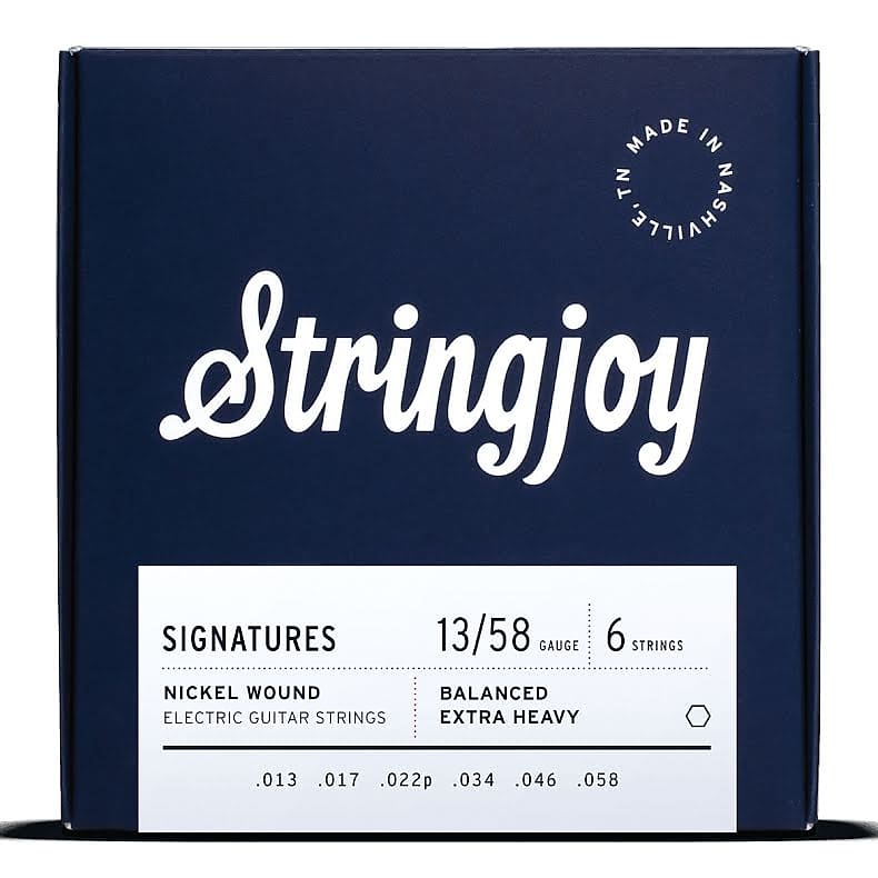 Stringjoy Balanced Extra Heavy 13 58 Nickel Wound Electric Guitar Strings