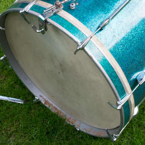 1950's Premier 50 Outfit Drum Kit in Aquamarine Sparkle 12x8 20x14 14x5.5 Royal Ace Snare Drum image 5