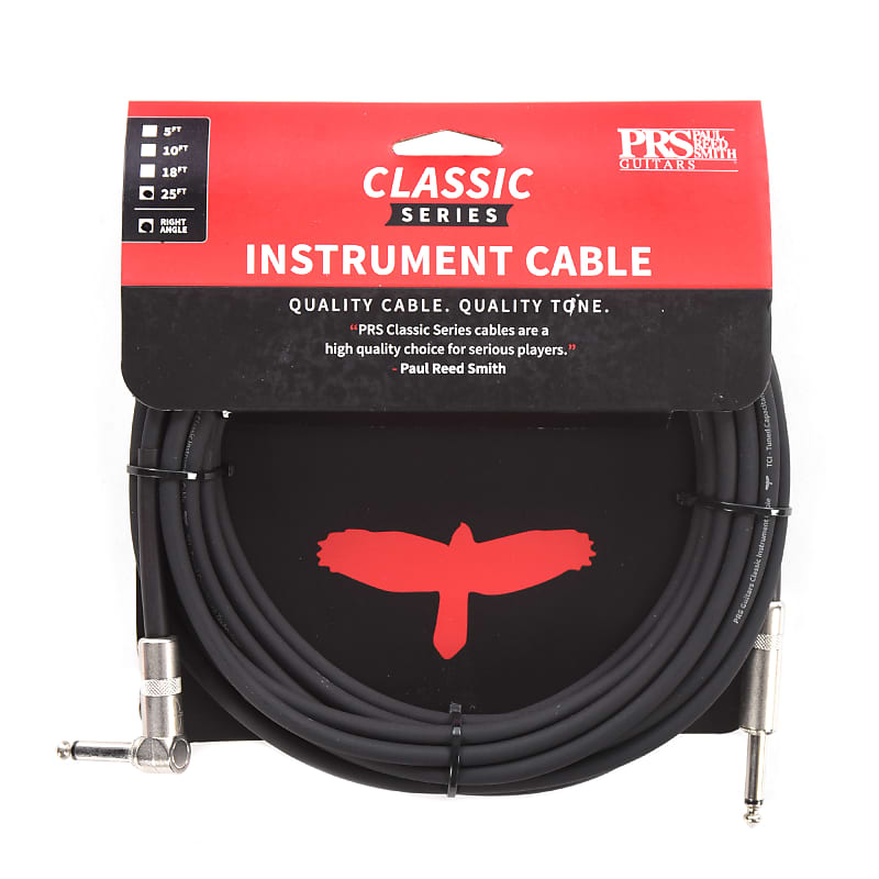 PRS Classic 1/4" TS Straight/Right Angle Instrument Cable - 25' image 1