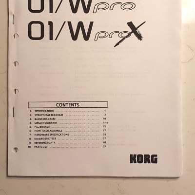 Korg 01/W Pro and ProX Service Manual