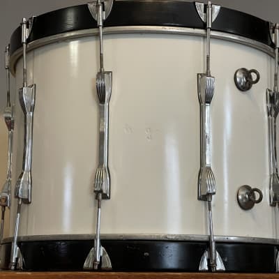1980's Ludwig 20" White Cortex 14x20 Classic Maple Marching Bass Drum 6-Ply image 5