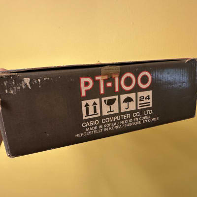 Casio PT-100 stock with original box and battery door 32-Key Mini Synthesizer 1980s - Black image 3