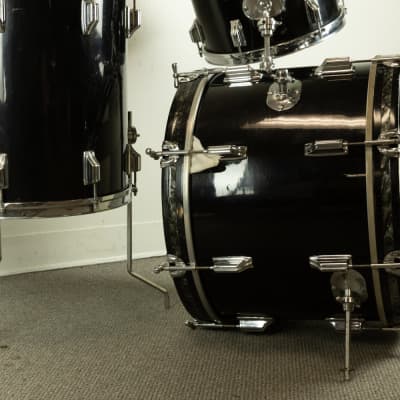 1960s Rogers Jet Black Pearl "Headliner" 14x20 9x13 and 16x16 Drum Set image 5