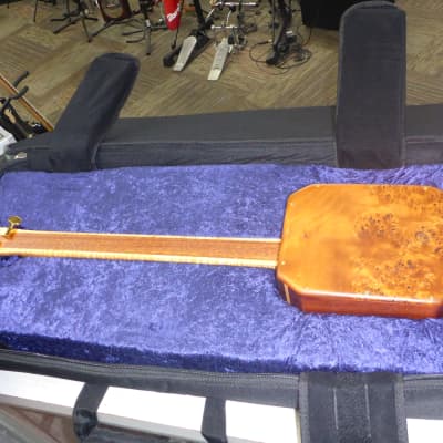 Guitars BHN Custom Made 3 String Lap Steel Electric Guitar w/Case - Torrefied Cotton Wood Burl image 8