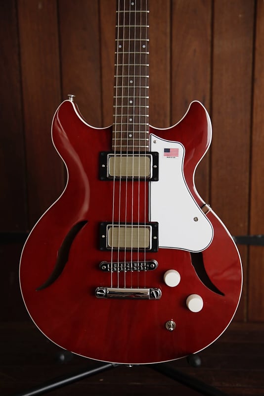 Harmony Comet Semi-Hollow Electric Guitar Trans Red image 1