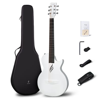 Enya Nova Go Carbon Fiber Acoustic Guitar White (1/2 Size) image 8