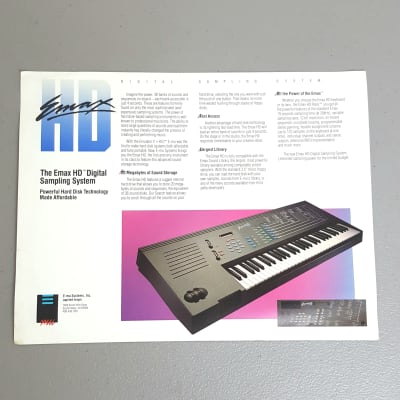 E-MU Systems EMAX HD 80's Sampler - Original Brochure