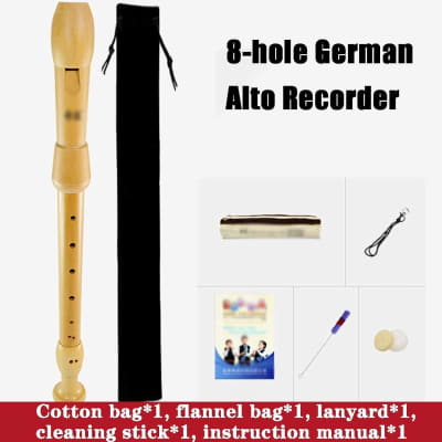 Music Recorder Instrument,Beginner Adult German Alto Recorder, 8-Hole Wooden Professional Playing Flute Instrument, Storage Bag + Cleaning Stick image 2