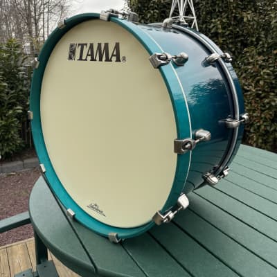 Tama Starclassic Maple  12”x 24” Bass drum 2005 approximately  Marine Blue Fade image 10
