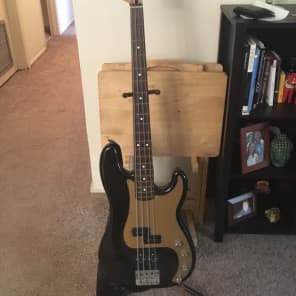 Fender Precision Bass Special 2000s Black with Gold Pickguard | Reverb