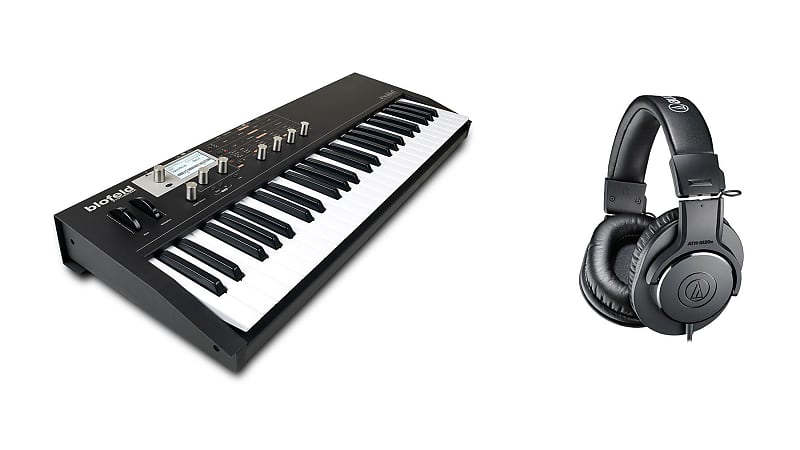 Waldorf Black Blofeld Synthesizer Keyboard Bundle with Audio-Technica ATH-M20x Headphones image 1