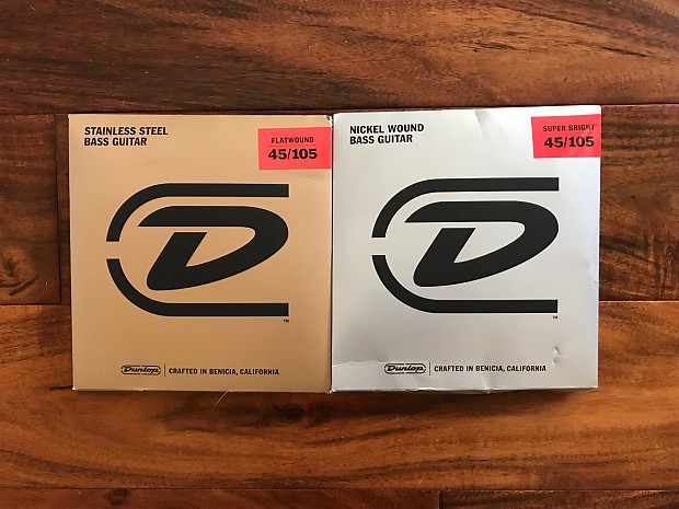 Dunlop Flatwound and Super Bright sets 105 45 for Rickenbacker