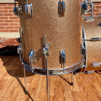 1960s Rogers Holiday Drum Set Pink Champagne Pearl Sparkle 20/12/14 image 16