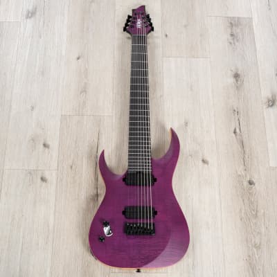 Schecter John Browne Tao-8 8-String Left-H Guitar, Ebony FB, Satin Trans Purple image 3