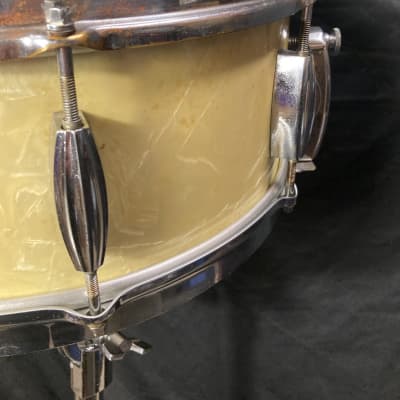 Rikki Rocket's Poison, Slingerland 5x14" Radio King Snare Drum 1951 - Marine Pearl image 15