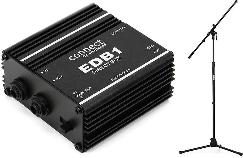 Whirlwind EDB1 1channel Passive Instrument Direct Box Bundle Reverb