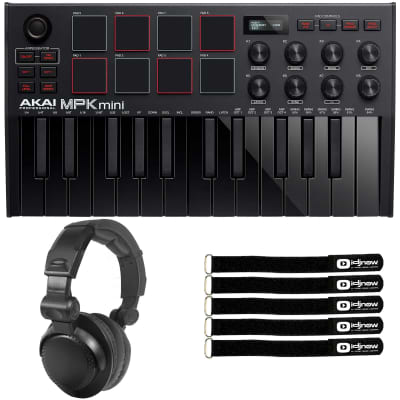Akai MPK Mini MK3 25-Key USB Keyboard Pad Controller Black, Software & Headphone
