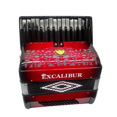 Excalibur Super Classic PSI Series Red Fade 60 Bass Piano Accordion image 1