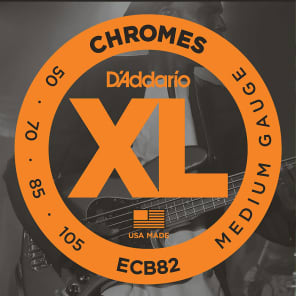 D'Addario ECB82 Chromes Long Scale Bass Guitar Strings, Medium Gauge