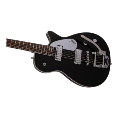 Gretsch G5260T Electromatic Jet Baritone Solid Body 6-String Electric Guitar with Bigsby, 12-Inch Laurel Fingerboard, and Bolt-On Maple Neck (Right-Hand, Black) image 5