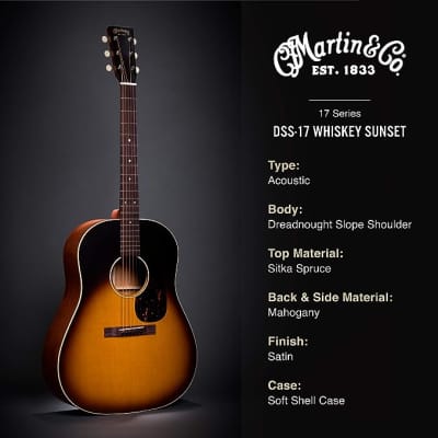 Martin DSS-17 Whiskey Sunset Dreadnought Acoustic Guitar image 5