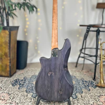 Offbeat Guitars Roxanne PJ 32" Medium Scale Bass in Purple Twilight on Pine with EMG Brushed Chrome PJ Pickups, Gotoh Hardware image 5