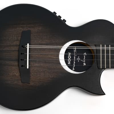 Enya EUT-MOON5-BK-EQ Taimane Signature Solid Mahogany 5-String Tenor Ukulele Acousticplus - BLACK for sale