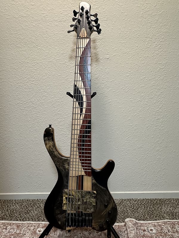 Mg Bass Desert Buckeye Burl 8 string bass image 1
