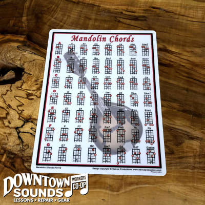 Walrus Productions Mini Laminated Mandolin Chords Chart