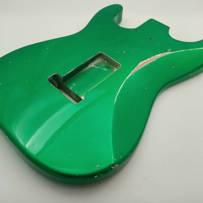 4lbs 1oz BloomDoom Nitro Lacquer Aged Relic Candy Apple Green S-Style Vintage Custom Guitar Body image 14