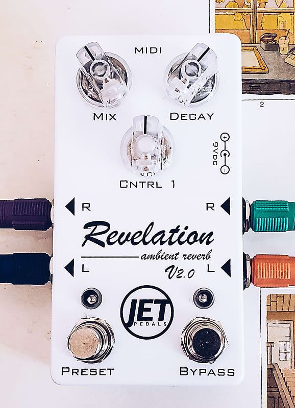 Jet Pedals Revelation Reverb V2.0 Midi Enabled White Reverb