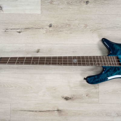 Spector NS Dimension 4 Multi-Scale Bass, Wenge Fretboard, Black & Blue image 6