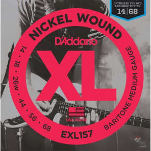 D'Addario EXL157 Nickel Wound Medium Electric Baritone Guitar Strings (14-68) image 2