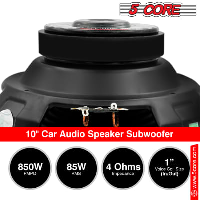 5 Core 10 Inch Car Audio Subwoofer Raw Replacement PA DJ Speaker Sub Woofer 85W RMS 850W PMPO Subwoofers 4 Ohm 1" Copper Voice Coil  FR 10 120 WP image 9