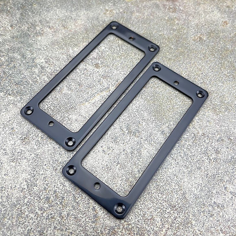 Mini Humbucker Mounting Rings Set Steel Black Plated Reverb