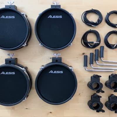 NEW 4X Alesis Command 8 Inch Mesh DUAL-ZONE Pad Pack- 8" Drum,1.5in Clamp, L-Rod, Cable image 1
