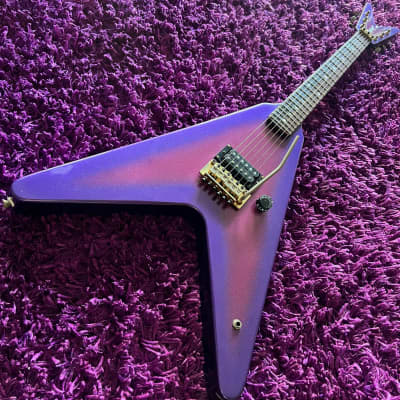 1980s ESP Navigator Custom Flying V N-FV Sparkle Purple Burst | Reverb