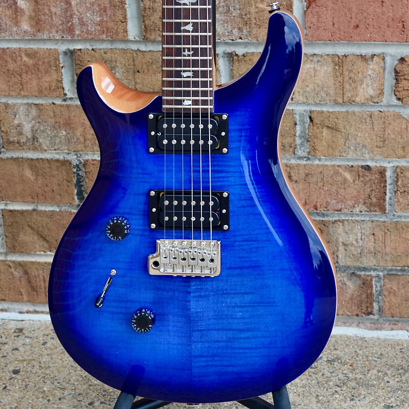 2022 PRS SE Custom 24 Lefty Faded Blue Burst | Reverb