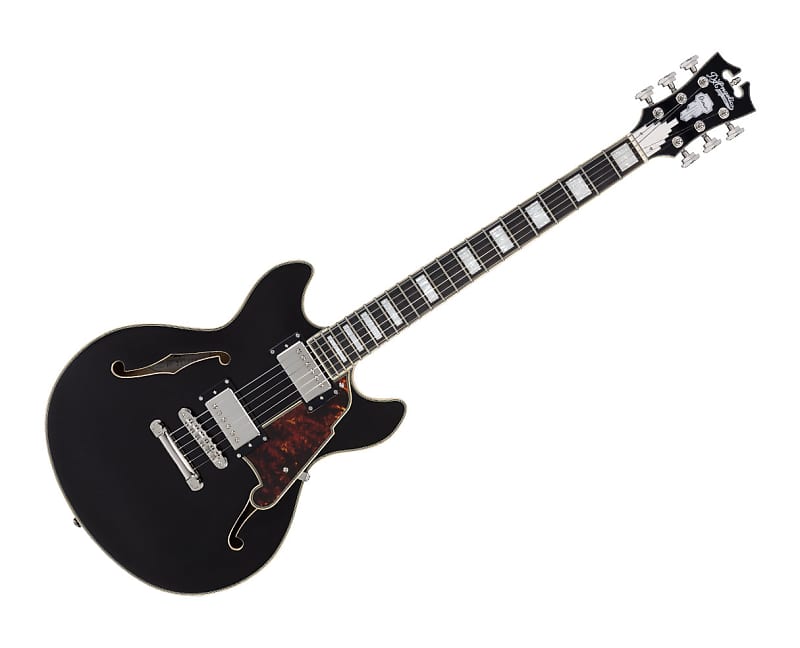 D'Angelico Premier Mini DC Electric Guitar w/Gig Bag - Black Flake