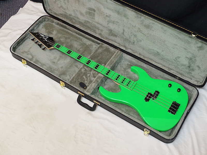 DEAN Custom Zone 4-string BASS guitar new w/ Hard CASE - Florescent Nuclear GREEN image 1